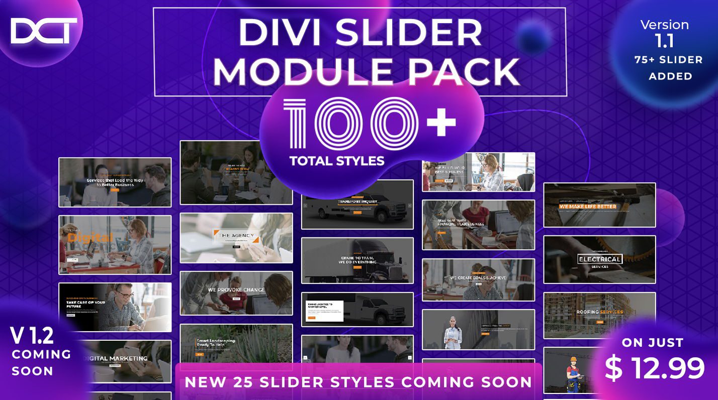 A promotional image of Divi Slider Module Pack