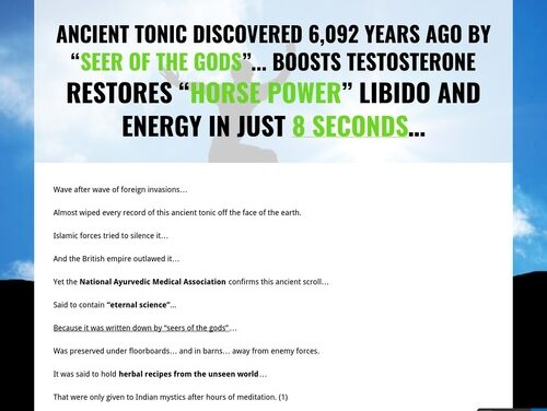 Ancient Tonic Discovered 6,092 Years Ago By “Seer Of The Gods”… Boosts T — Restores “Horse Power” Libido And Energy In Just 8 Seconds…