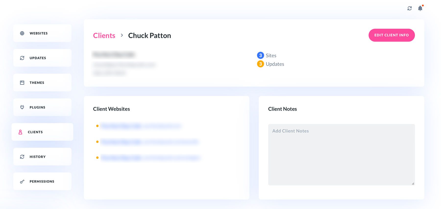 Divi Dash client dashboard