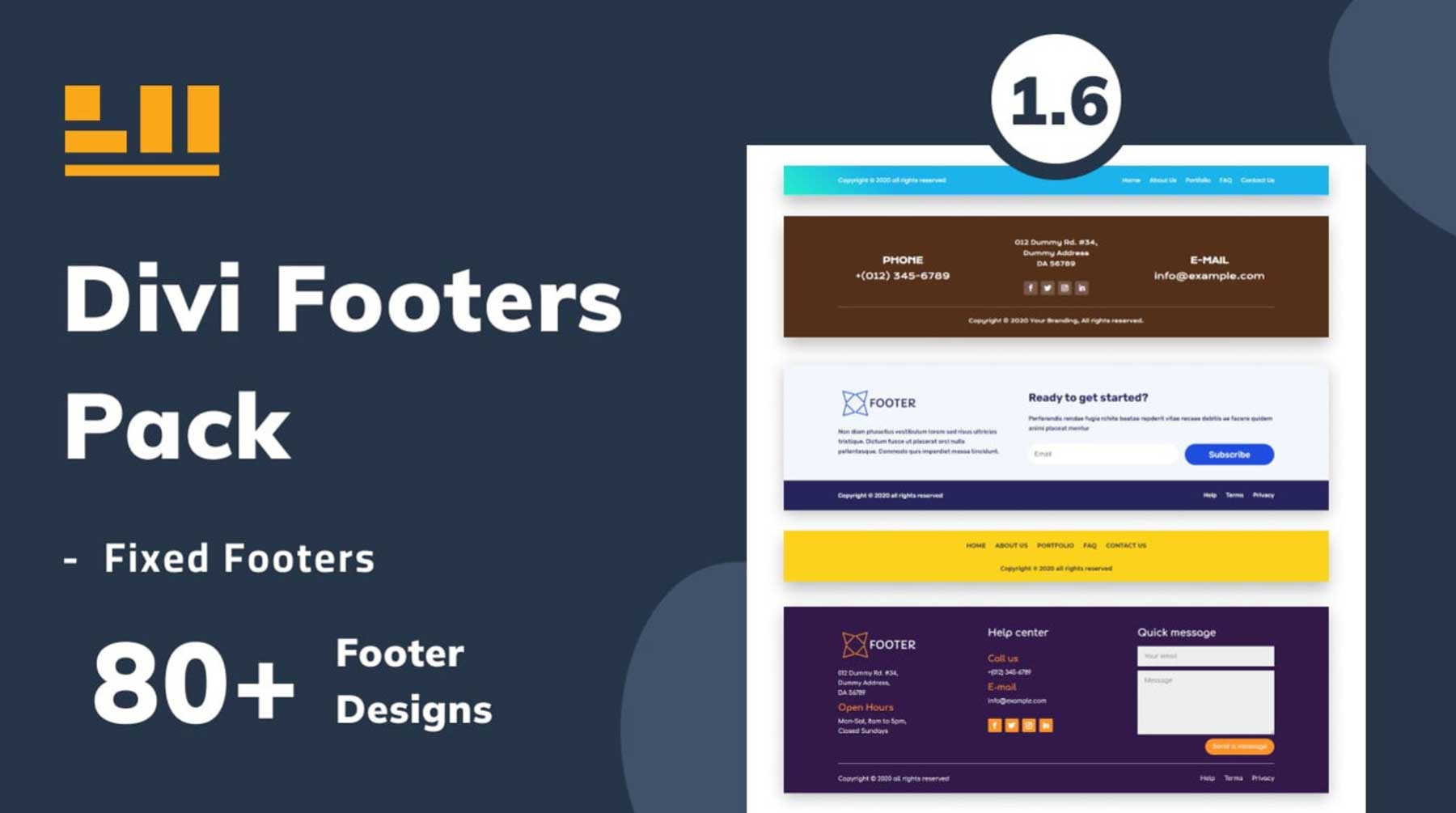 Divi Footers Pack