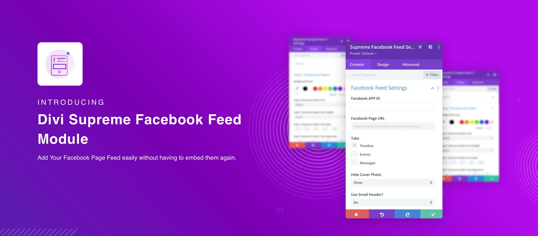 Divi Supreme Pro Facebook feed module 