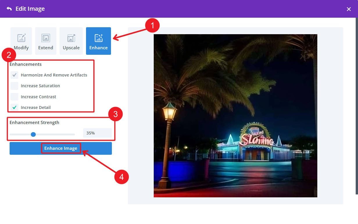 Enhanced Image Settings with Divi AI