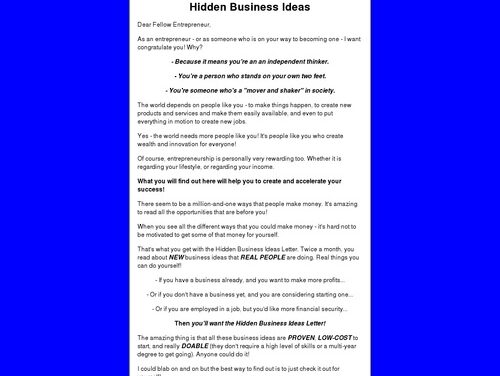 Hidden business ideas