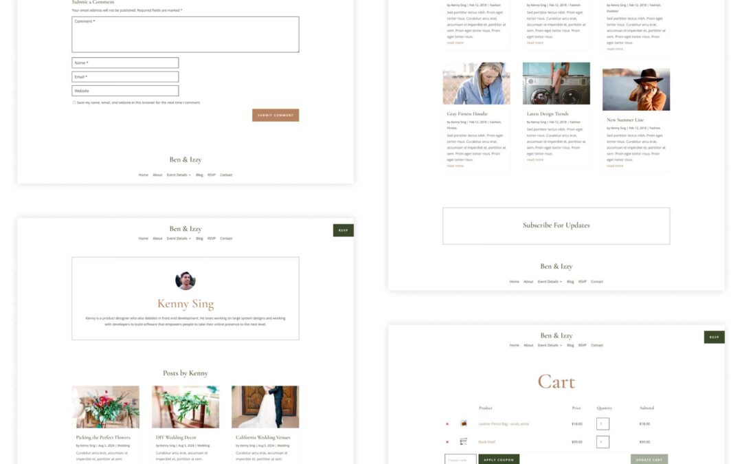 New Divi Starter Web site for Weddings (Fast Set up)