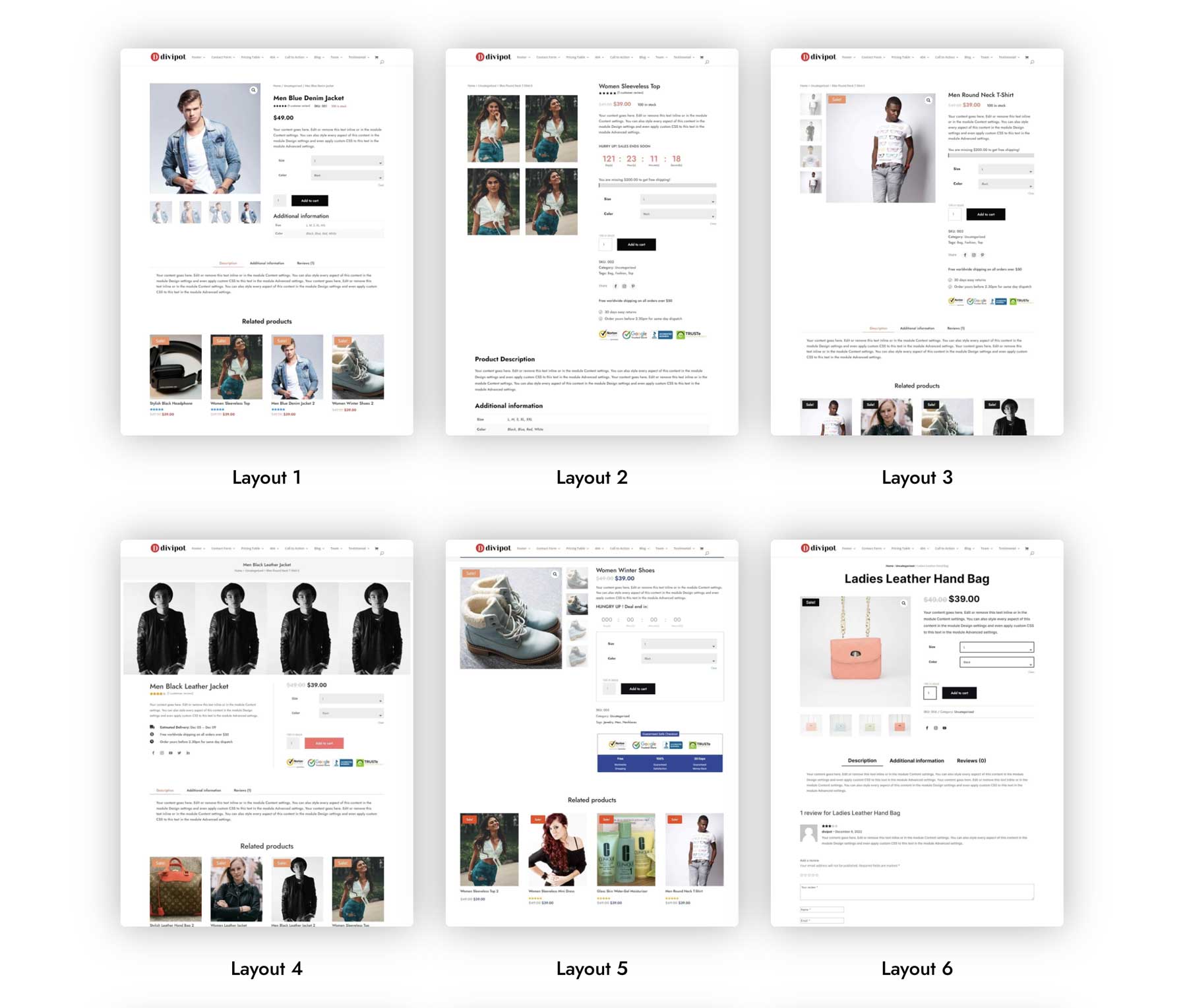 WooCommerce shop page layouts