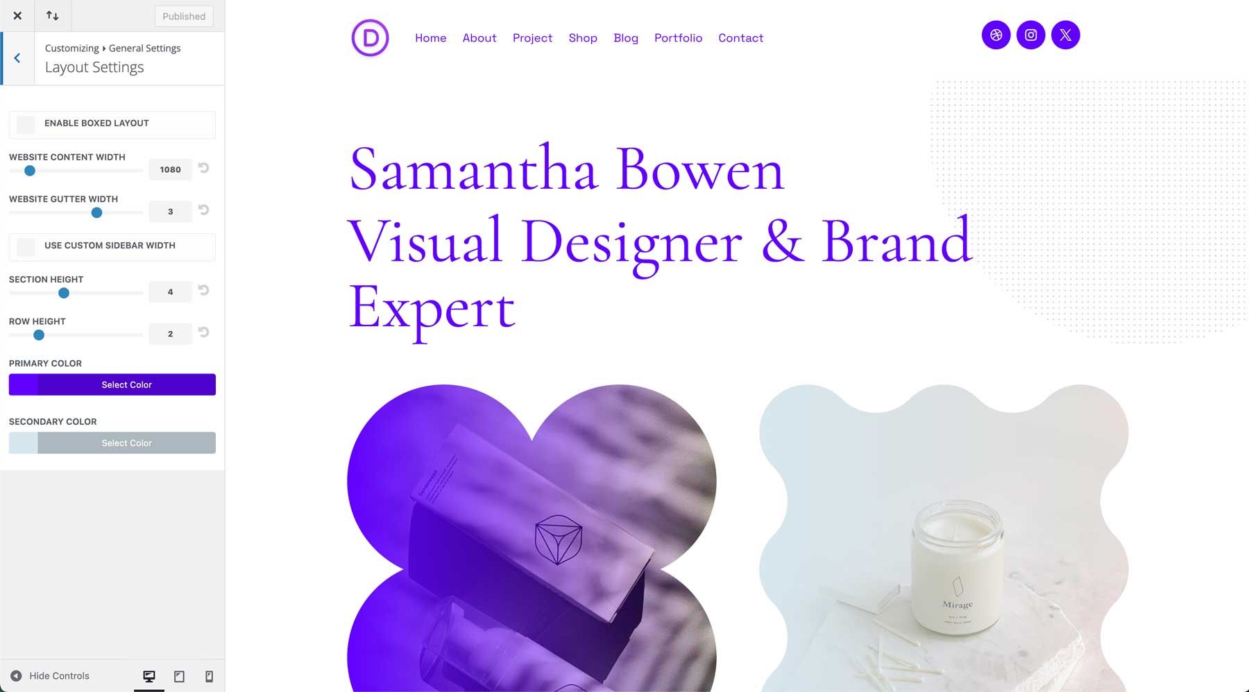 creative director starter site for Divi