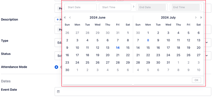 Adding event date in AIOSEO schema