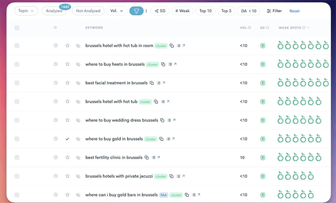 LowFruits keyword finder tool