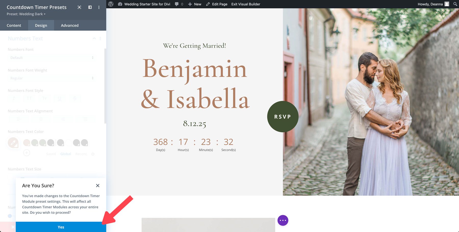 wedding starter site for divi