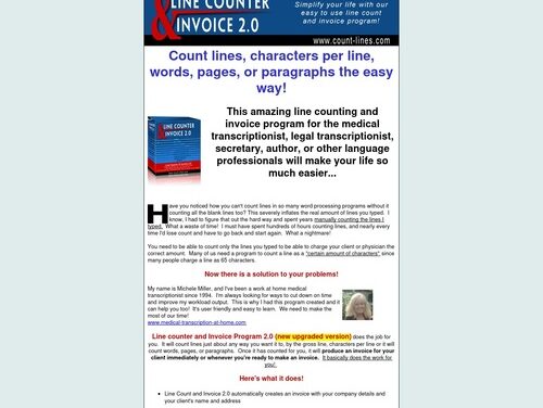 Count Lines: The easy-to-use line counter and invoice scheduler software