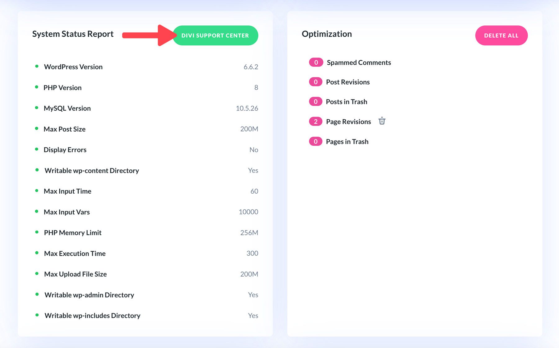 Divi Support Center