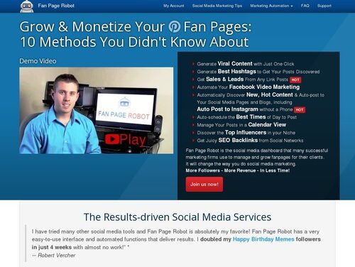 Fan Page Robot | 10-in-1 AI-powered marketing automation software to increase social media followers