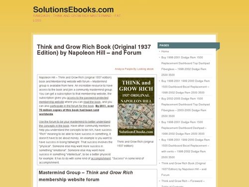 Think and Grow Rich (Original 1937 Edition) by Napoleon Hill – Membership Plus Website | To subscribe to a newsletter, go to https://solutionsebooks.com/contact/ and fill out the form and indicate which newsletter. Newsletter forms are not currently working