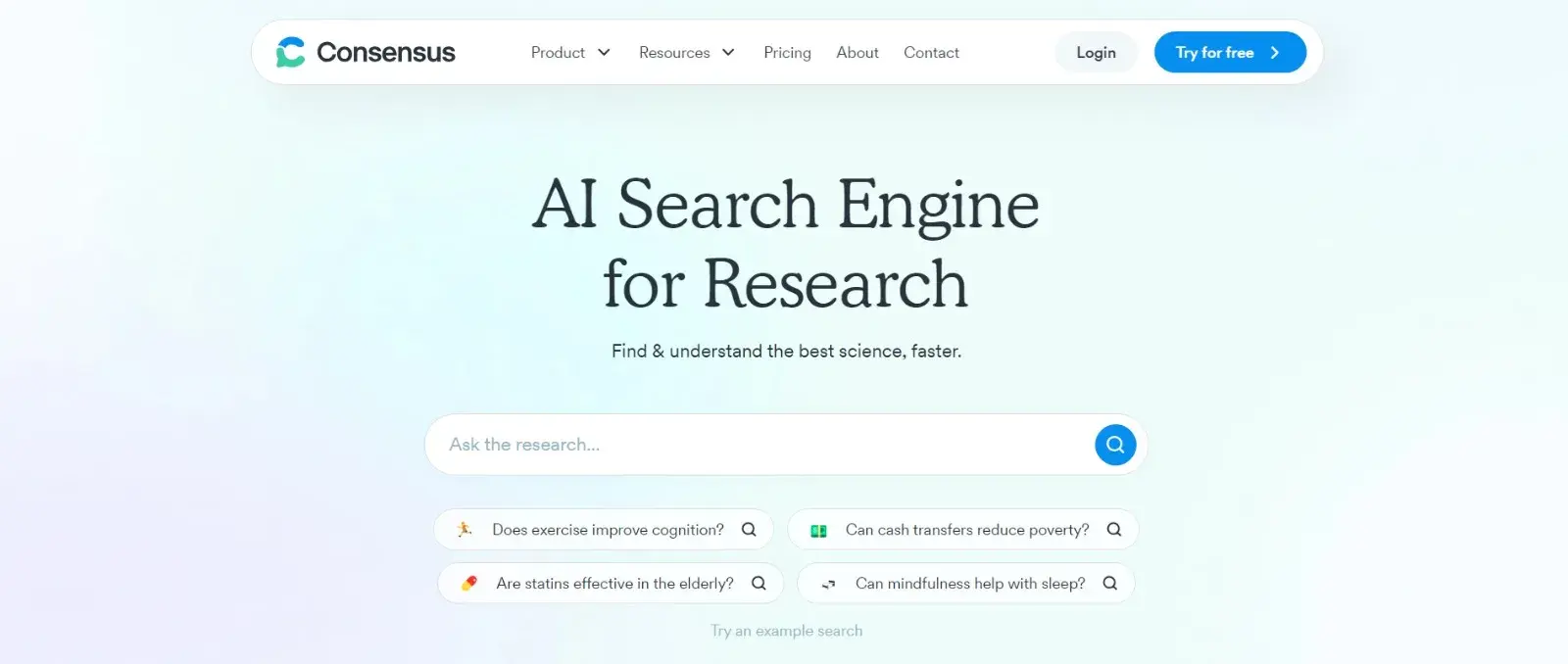 ai market research tool: Consensus AI market analysis tool 