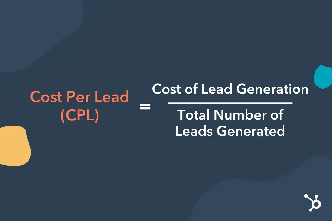 Graphic showing the formula for cost per lead (CPL)