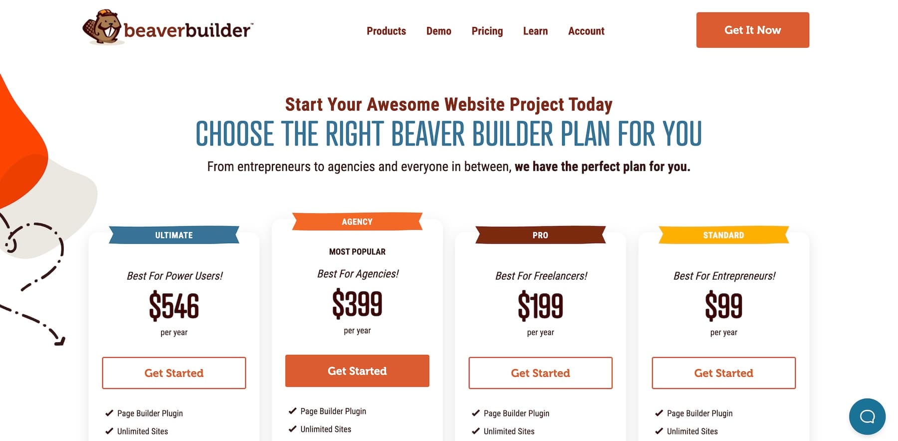 beaver builder pricing plans