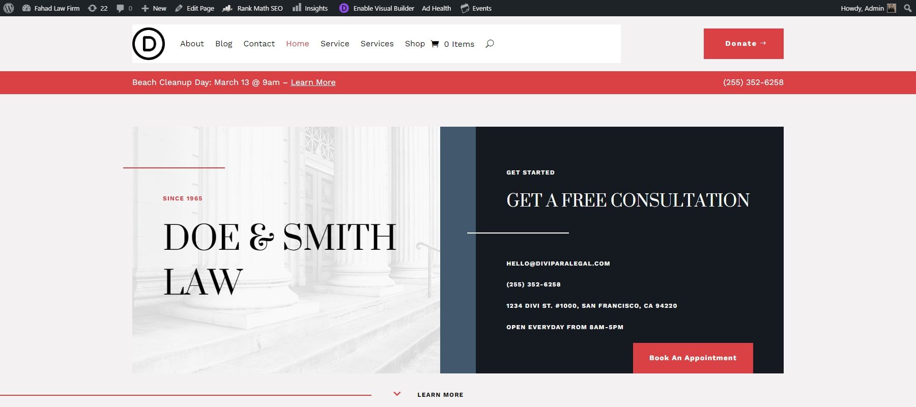 divi law firm starter site