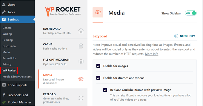 Enabling lazy loading in WP Rocket