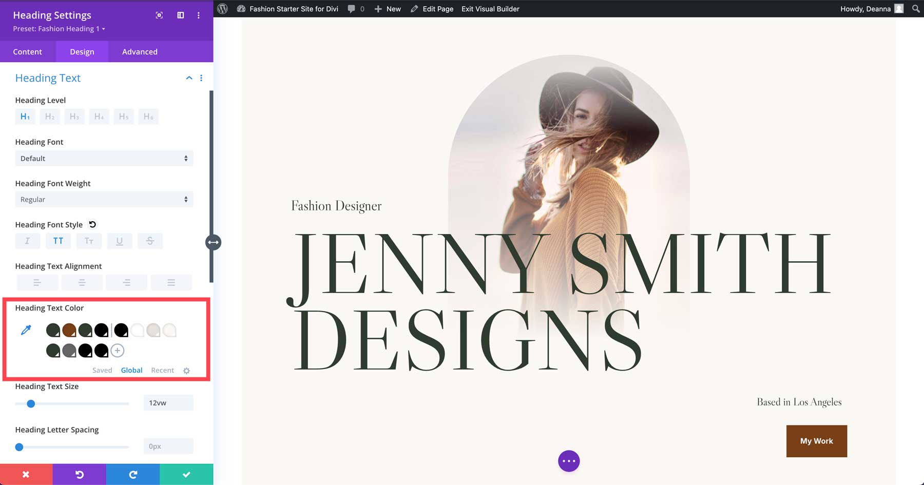 fashion starter site for Divi