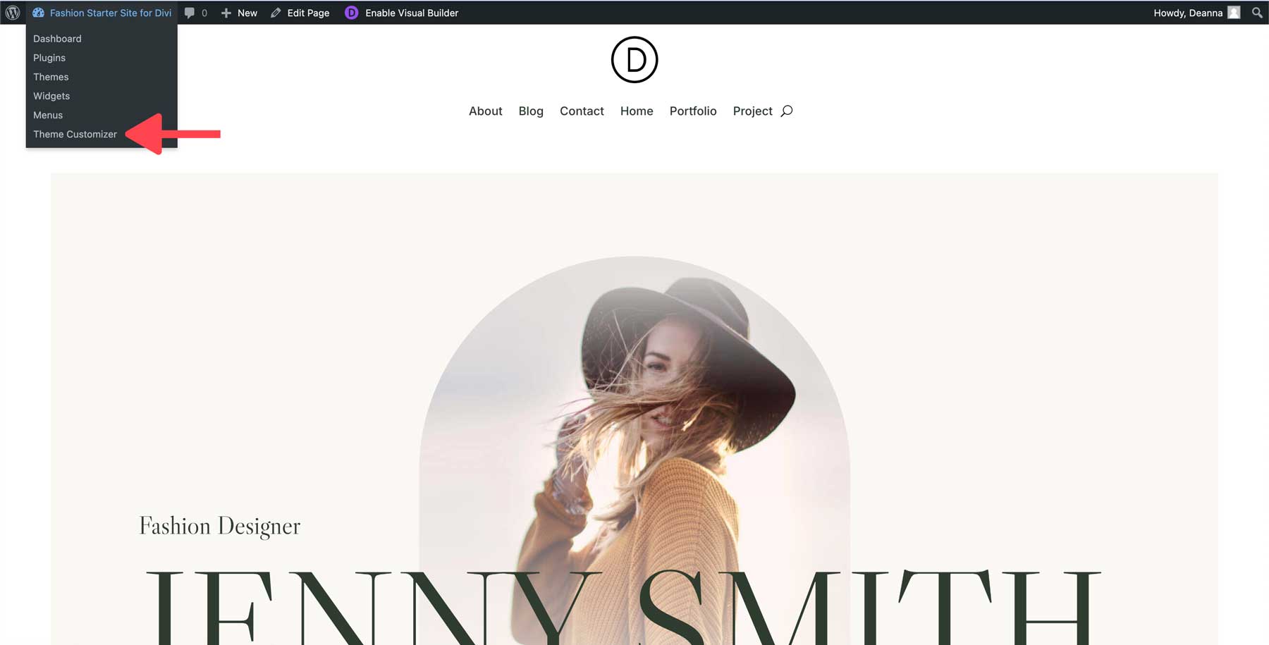 fashion starter site for Divi