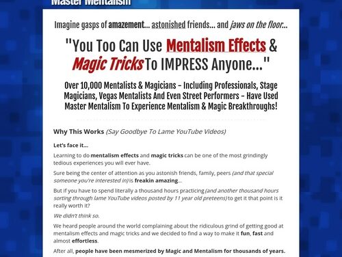 Master mentalism and magic tricks! Huge average $$ per sale + recurring $$!