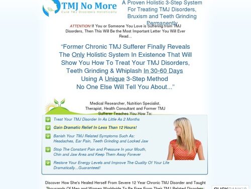 TMJ No More™ – Stop TMJ, Bruxism and Teeth Grinding Holistically