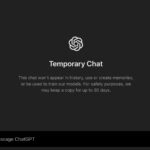 Temporary chat option in ChatGPT interface