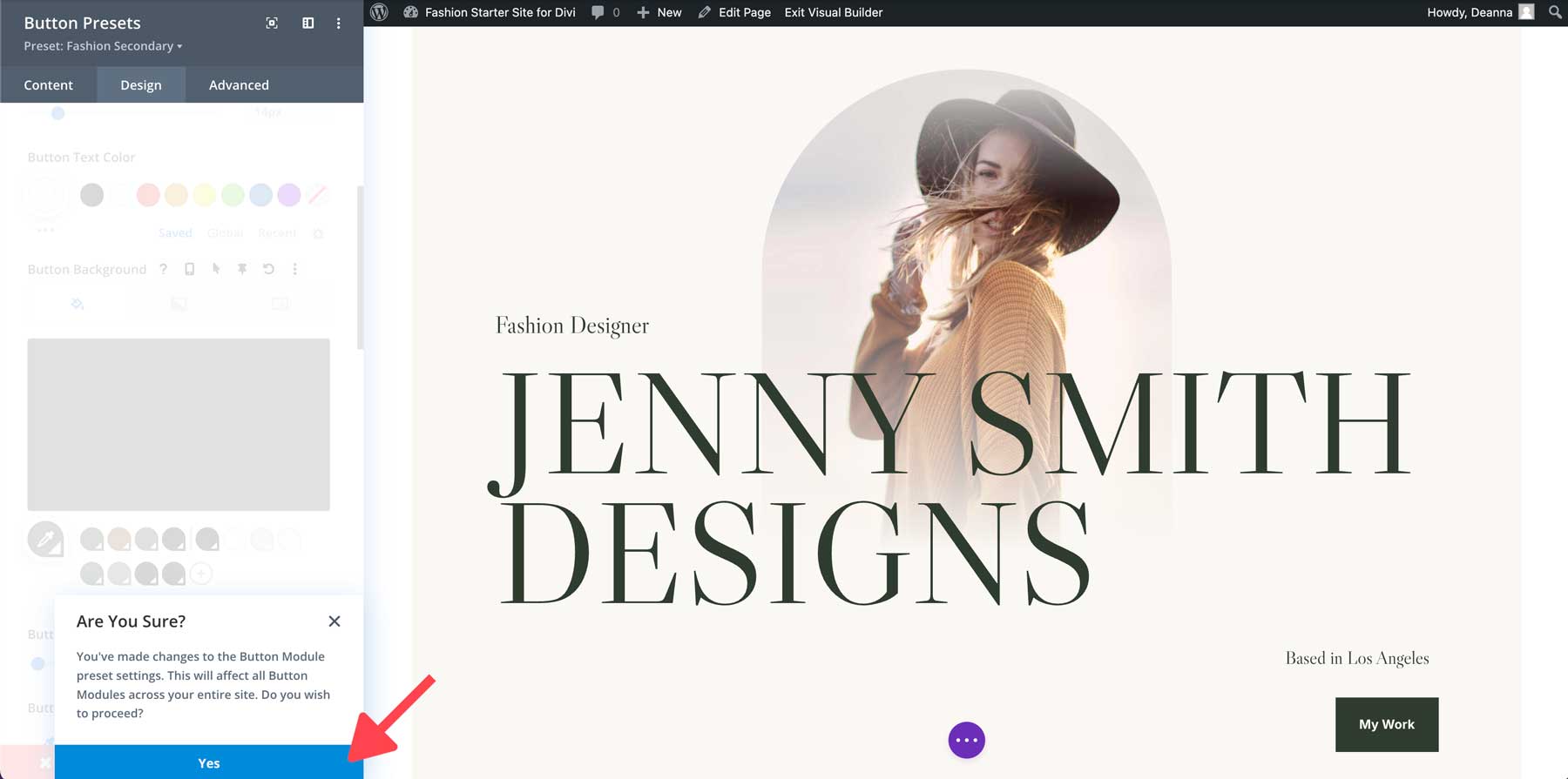 fashion starter site for Divi