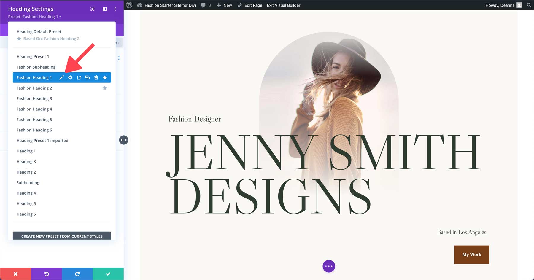 fashion starter site for Divi