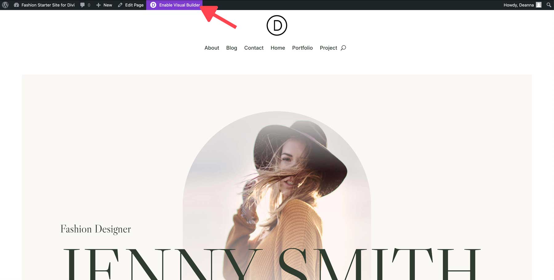 fashion starter site for Divi