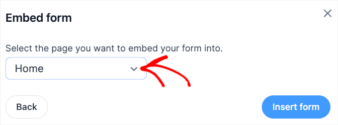 Choosing a page to embed Formidable Forms