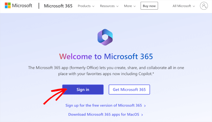 Signing in to Ms 365