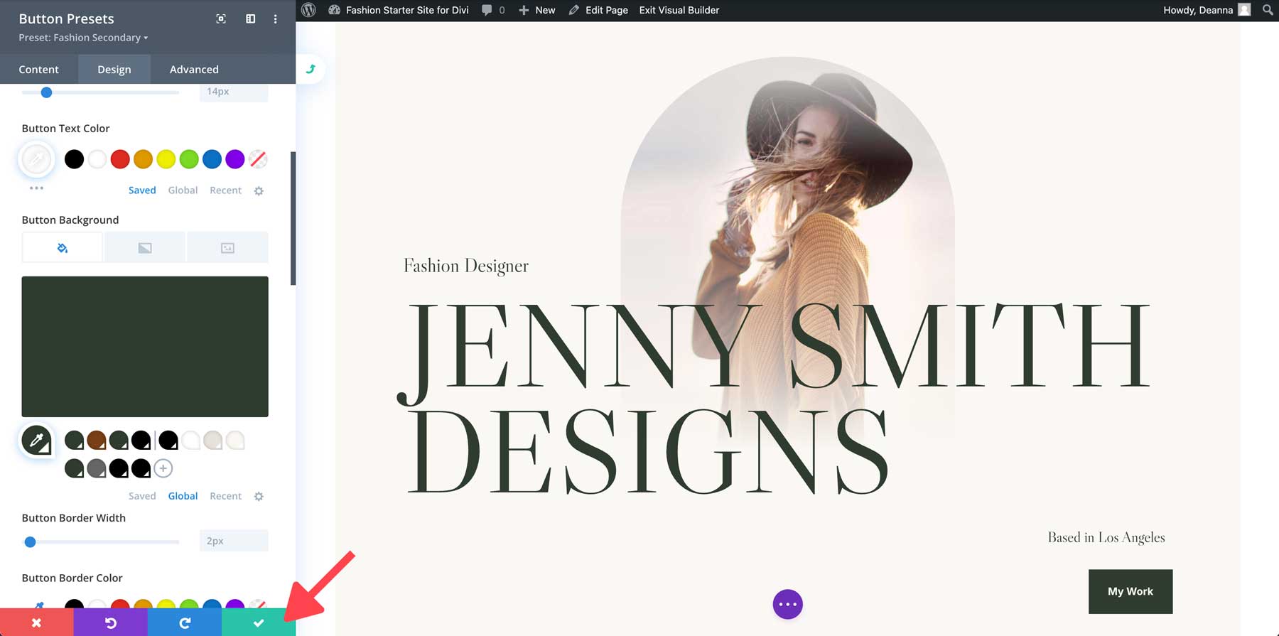 fashion starter site for Divi