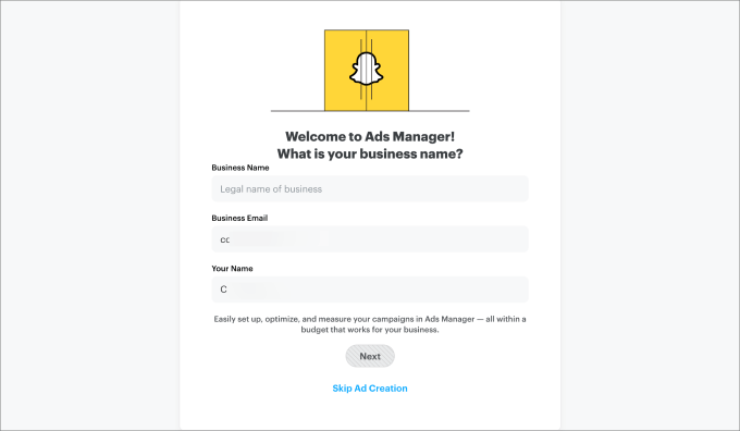 snapchat ad manager setup