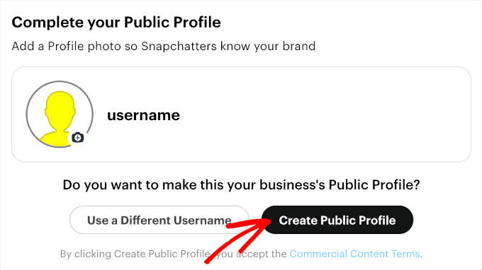 Create Public Profile in Snapchat