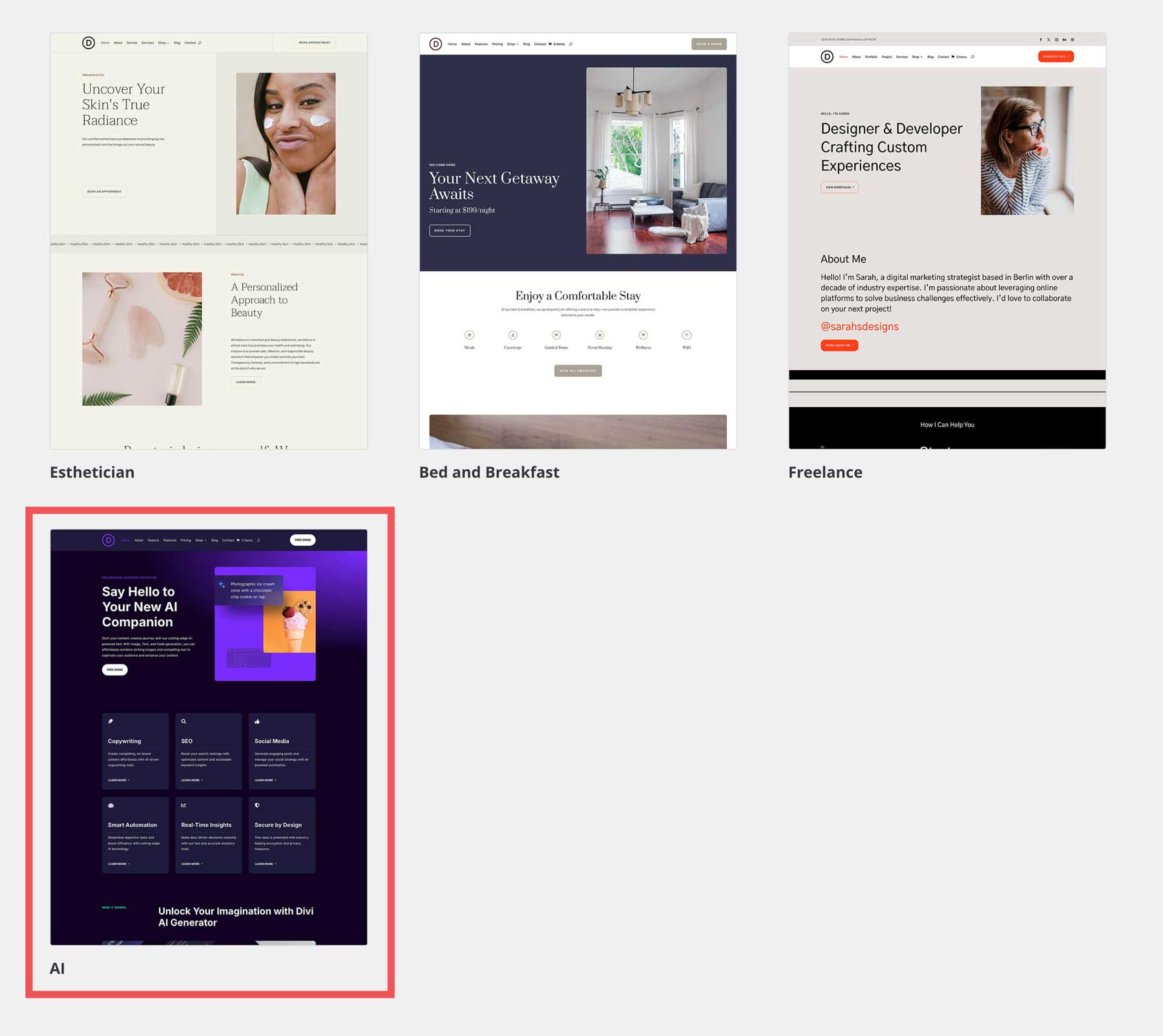 AI starter site for Divi
