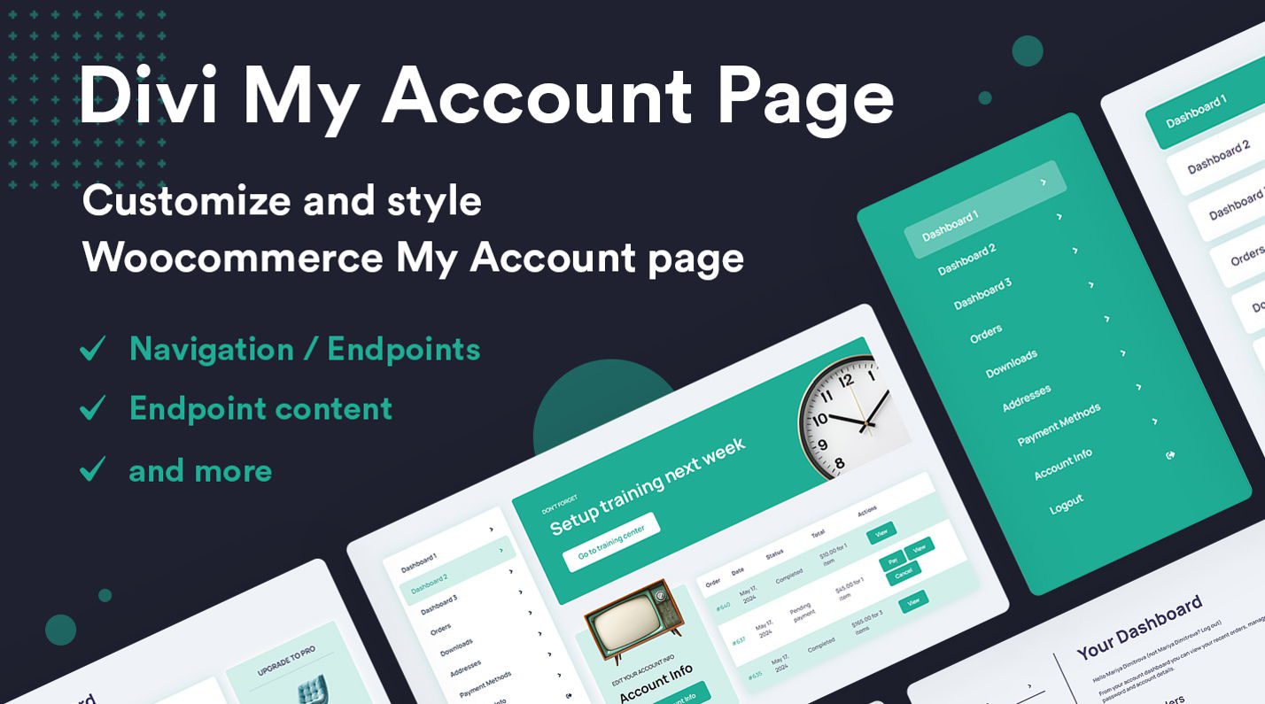 Divi My Account Page Plugin