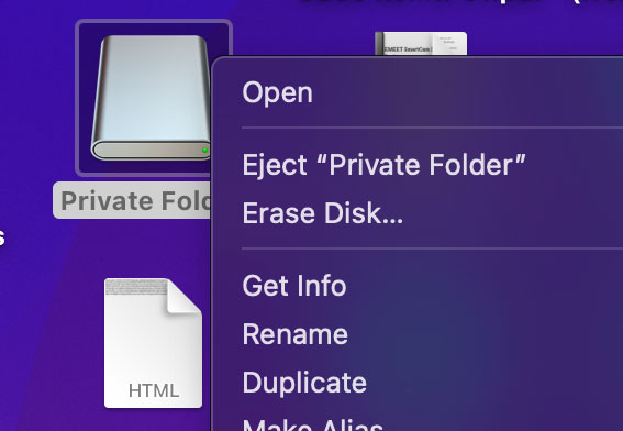 Ejecting private disk image to protect files