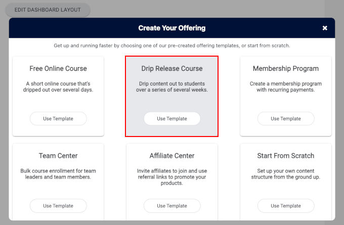 Choosing offering type