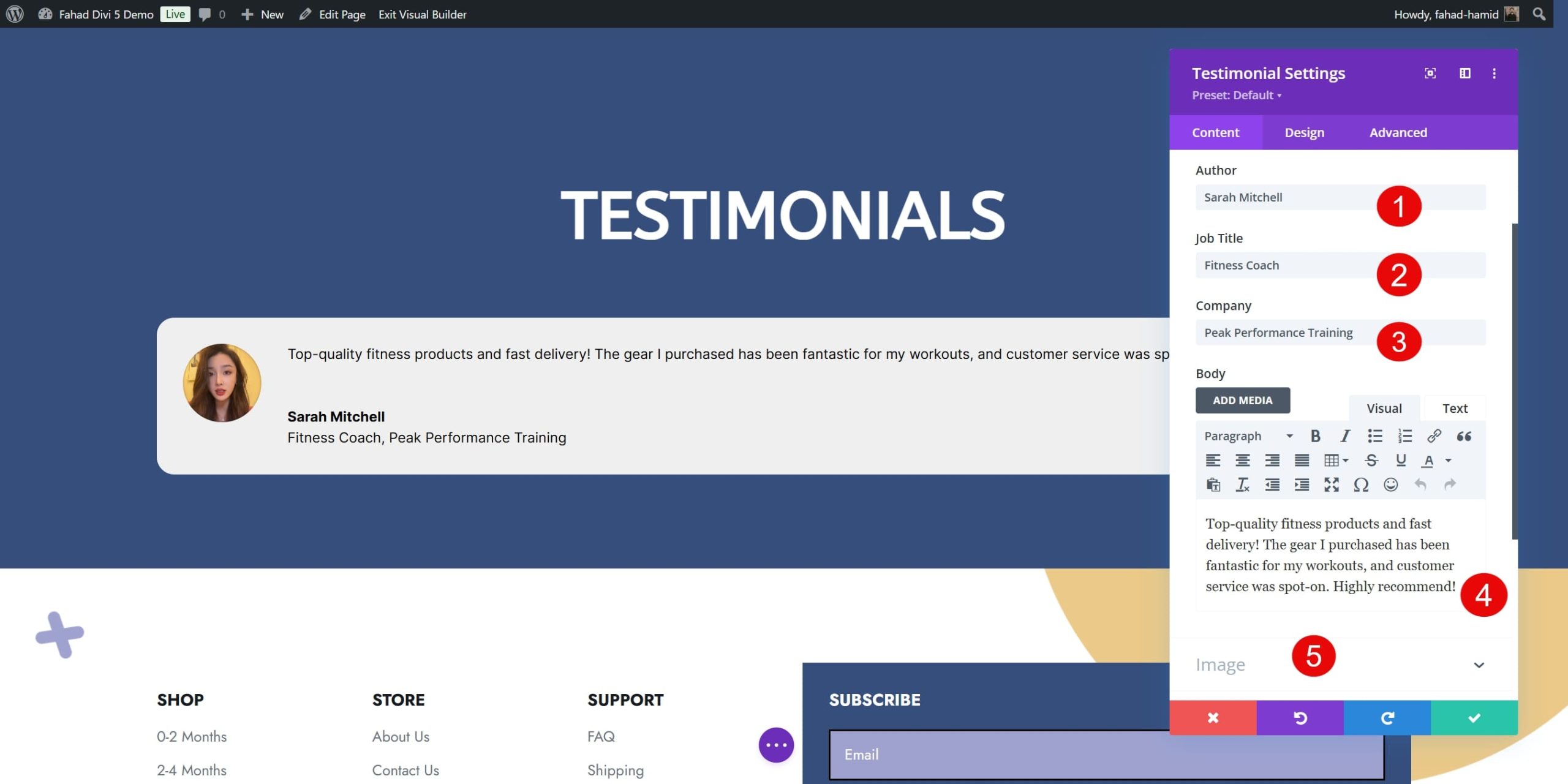 woocommerce testimonials settings 