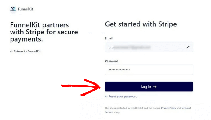 Log into Stripe