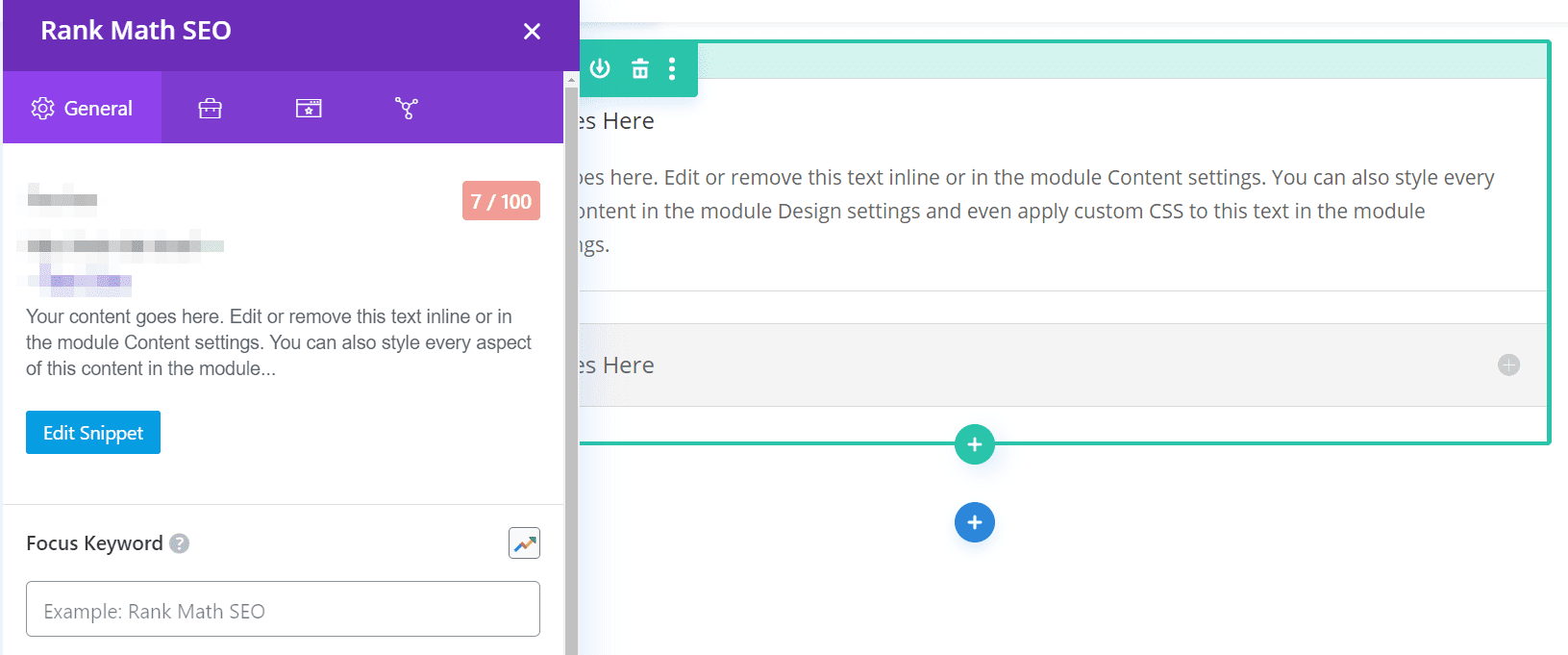 Using Rank Math alongside Divi