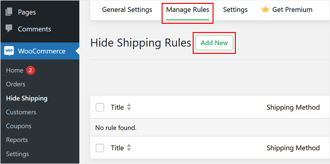 Adding a new custom rule in Hide Shipping for WooCommerce