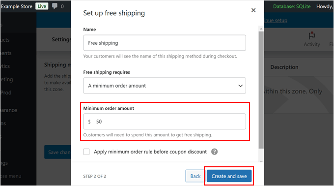 Setting a minimum order amount for free shipping in WooCommerce