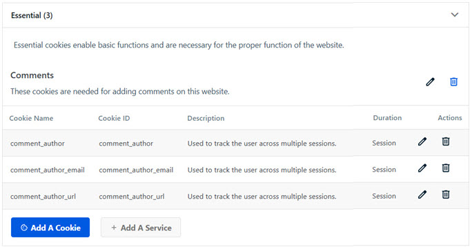 WPCCONSENT configuration